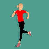 running woman as an illustration on a green background