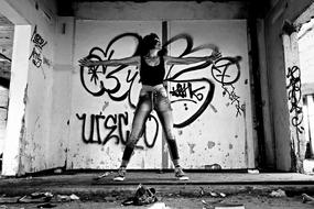 Fashion Model Pose at abandoned building