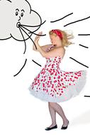 Wind Blowing Pretty girl clipart