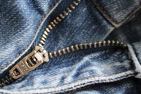 Zip Jeans Clothing Close