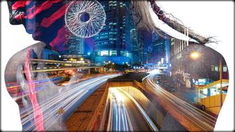night city lights as abstract art