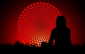 silhouette in meditation pose as conceptual design