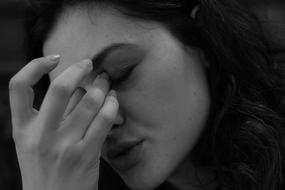 monochrome photo of Woman Model Young face