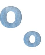 fabric 3d denim alphabet letter o