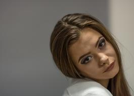 portrait of a pensive model