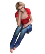 3d image of a girl on a transparent background