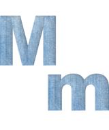 denim alphabet letter m