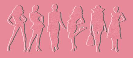 women pink silhouettes