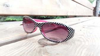 pink sunglasses close up