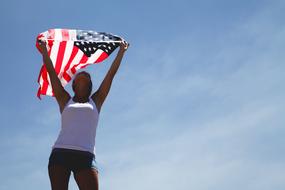 woman with American Flag