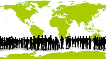 human silhouettes group people