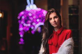 Beauty girl and lights