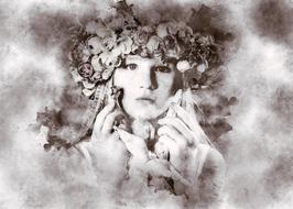 Portrait Girl Face flower