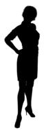 silhouette woman lady slim hair