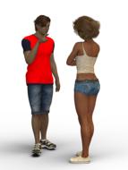 clipart of talking pair man and woman