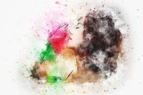 art abstract of girl flower