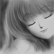 monochrome portrait of a girl as an illustration