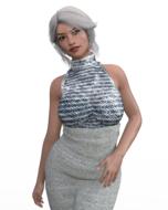 ash blonde in a pose as a 3d model