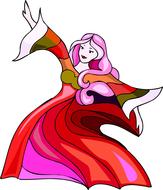 abstract colourful comic dancer characters