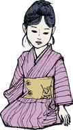 drawing of asia beautiful clothes culture