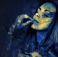woman face painting watercolour