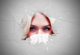 woman art abstract blond beauty