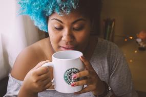 woman with Coffee Cup Mug