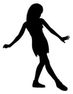 silhouette girl woman young