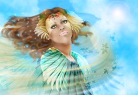 priestess goddess wind magic woman