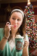 Woman Drinking Hot Chocolate