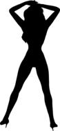 female girl heel silhouette woman