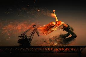 Girl Fly Sunset