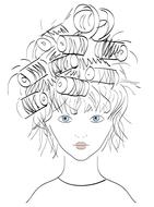 curlers female girl portrait