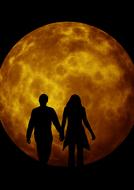 moon human group silhouette man