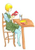 blonde child crafts female girl