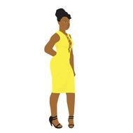 black woman in a yellow dress