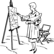 art artist easel for use girl