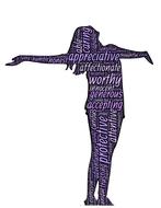 clipart of silhouette of a happy woman