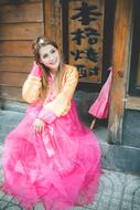 Portrait of Korean Girl in pink dress