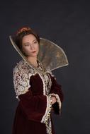 serious beautiful woman in medieval dress