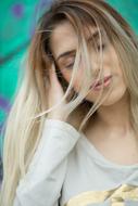 portrait of woman with closed eyes
