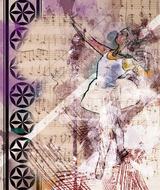 collage with ballet dancer