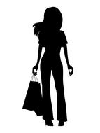 girl shopping black drawing