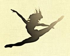 woman in ballet jump, silhouette