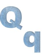 letter q as a 3d denim alphabet