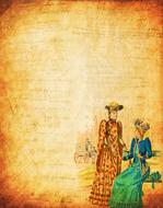 background scrapbooking texture woman text drawing