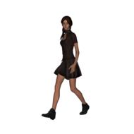 girl in a dress as a 3d illustration on white
