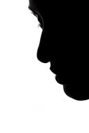 Black And White clipart of Human face silhouette