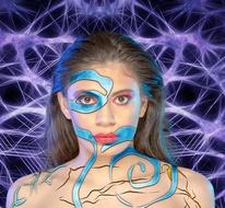 body art, Portrait of young girl