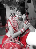 Indian bride in red sari